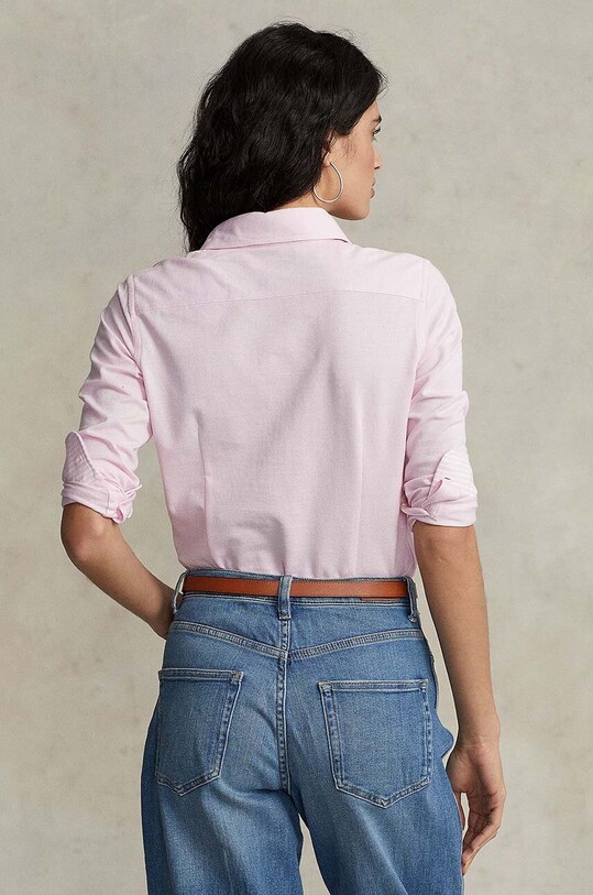 Хлопковая рубашка Polo Ralph Lauren 211664427002 розовый AA00