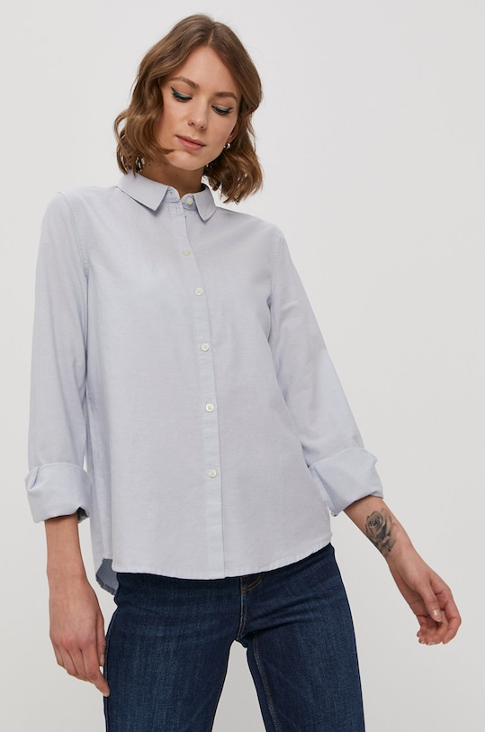 Pieces Koszula bawełniana bawełna niebieski 17087952