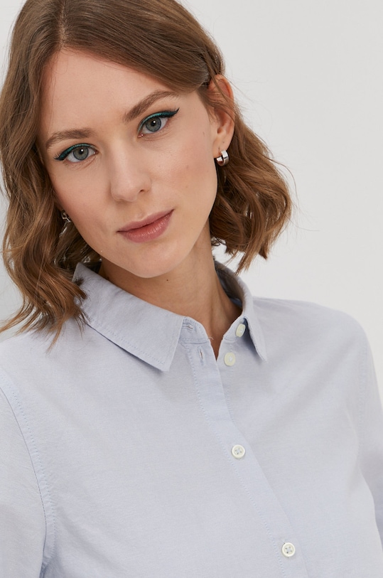 Pieces Koszula bawełniana 17087952 niebieski