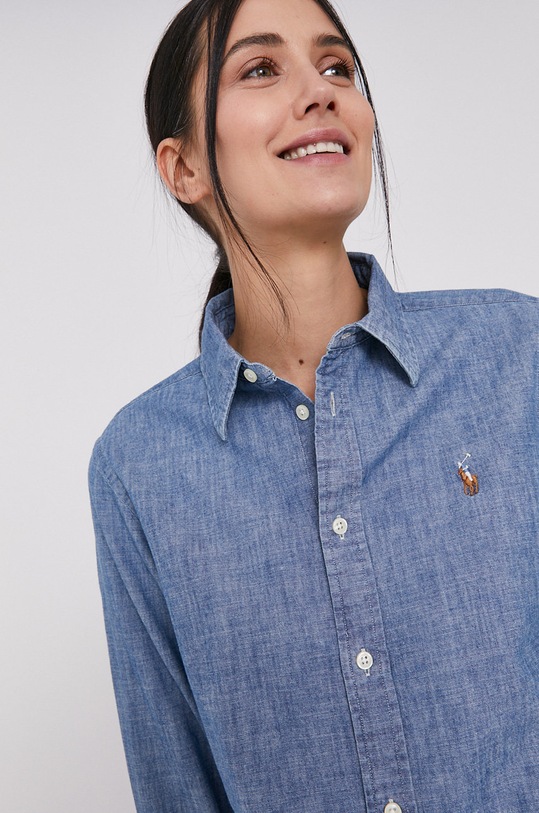 Polo Ralph Lauren cămașă din bumbac lung albastru 211806182001