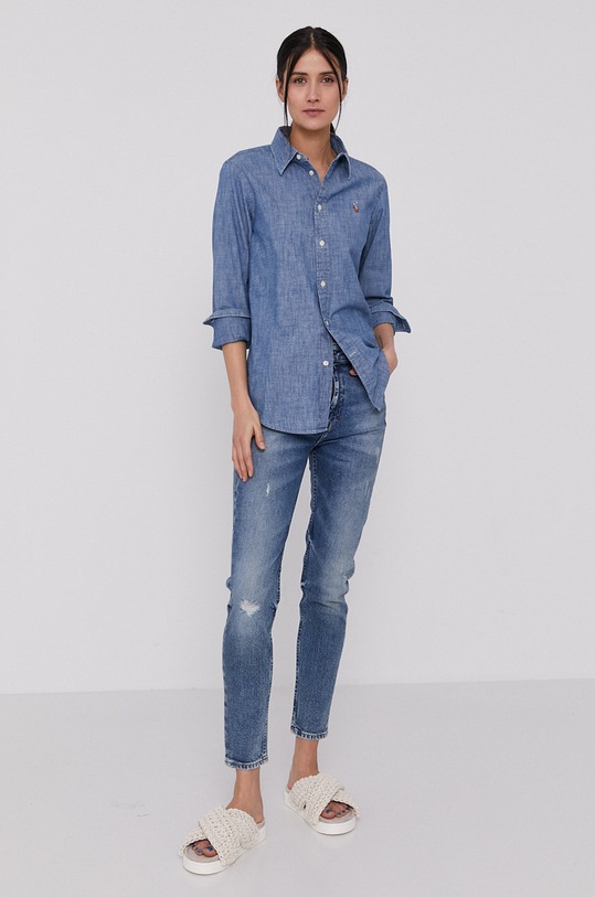 Îmbrăcăminte Polo Ralph Lauren cămașă din bumbac 211806182001 albastru