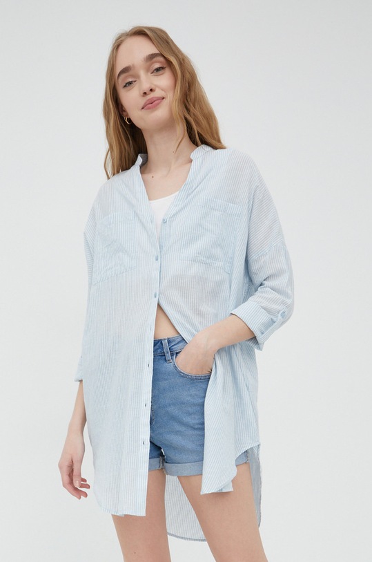 Bavlnená košeľa Vero Moda pásiky modrá 10221554.BlueFog
