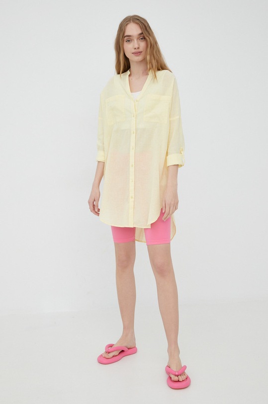 Oblečenie Bavlnená košeľa Vero Moda 10221554.LemonMerin žltá