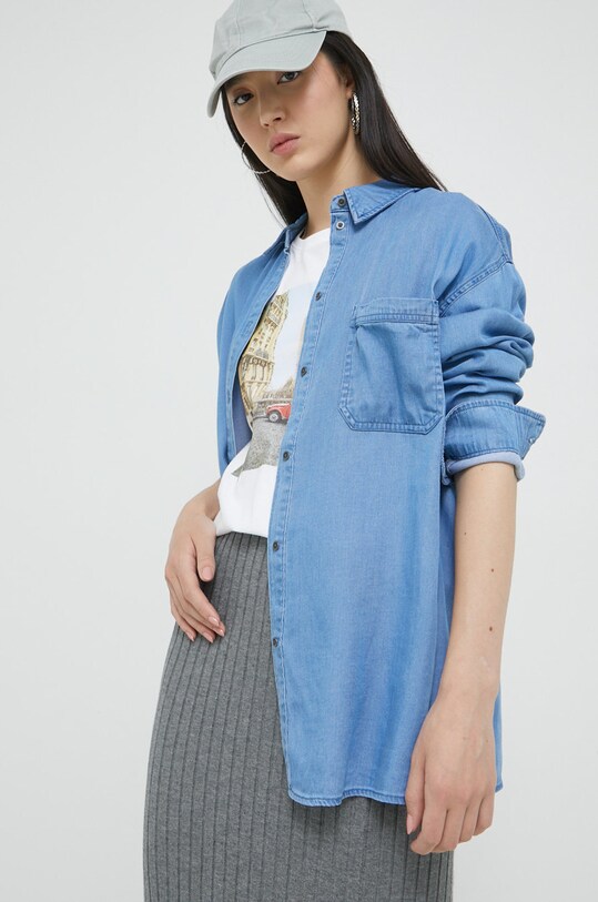 Vila koszula jeansowa 14074593.MediumBlue niebieski