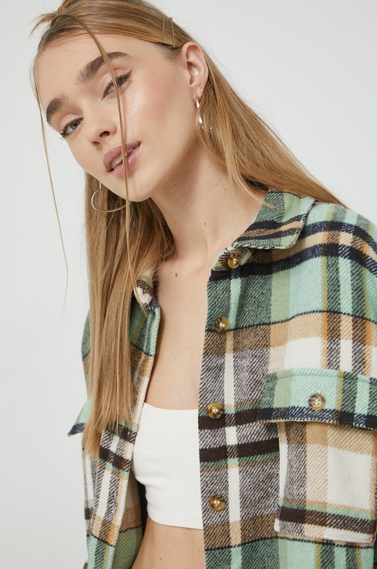 Košulja Noisy May Flanny zelena 27012531.SugarSwizz