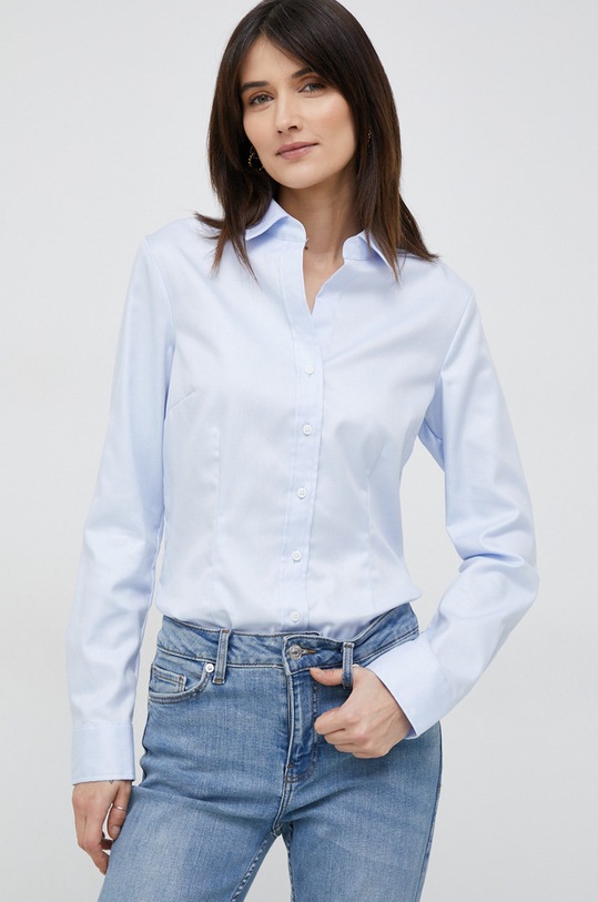 Seidensticker koszula bawełniana bawełna niebieski 60.080645