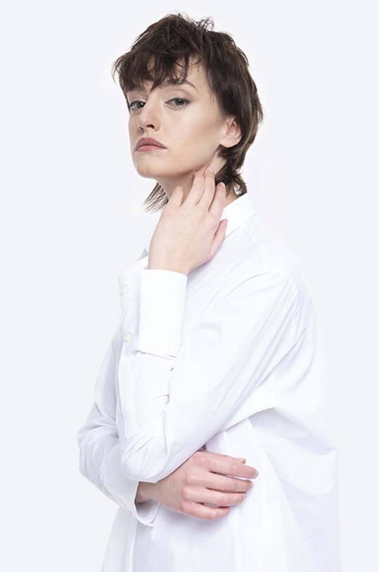 Bavlnená košeľa Norse Projects Maja Poplin biela NW40.0083.001