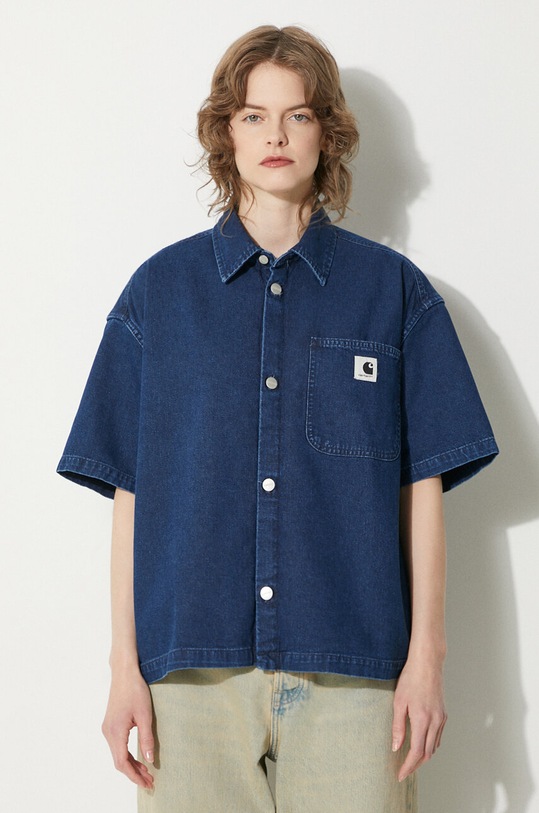 Carhartt WIP cămașă din denim Lovilia I031935 albastru AA00