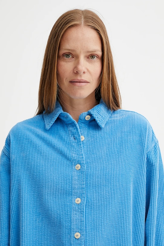 American Vintage koszula bawełniana niebieski PADO06A