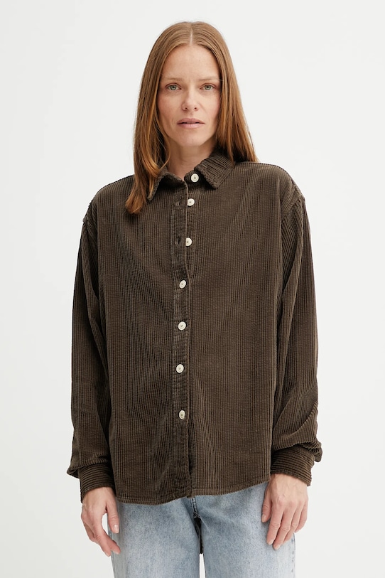 American Vintage camicia in cotone verde PADO06A
