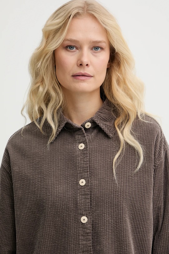 American Vintage koszula bawełniana brązowy PADO06A