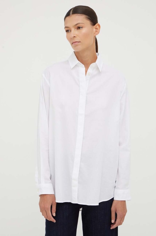 Samsoe Samsoe camicia in cotone lunga bianco F14123548
