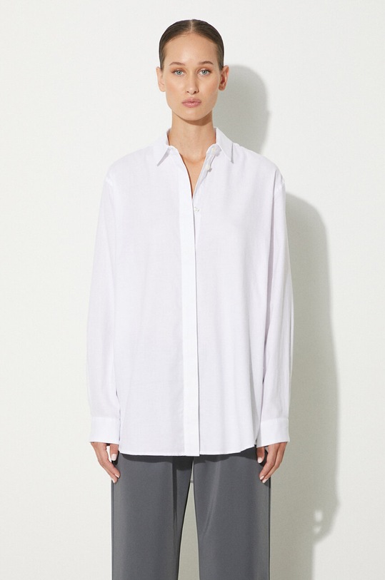 Samsoe Samsoe koszula bawełniana CAICO gładkie biały F14123548