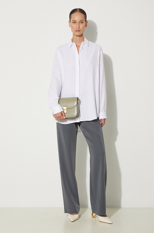 Samsoe Samsoe koszula bawełniana CAICO F14123548 biały AA00