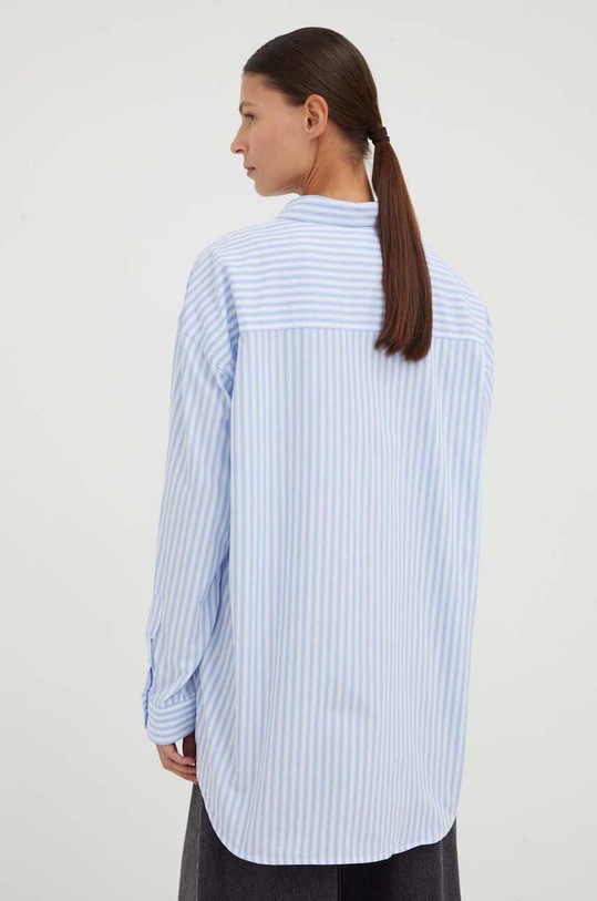 Odzież Samsoe Samsoe koszula bawełniana F00023155 niebieski