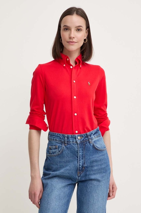 Βαμβακερό πουκάμισο Polo Ralph Lauren κόκκινο 211924258
