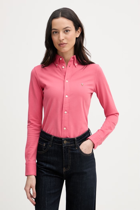 Polo Ralph Lauren košeľa oxford dámska bavlnená ružová 211924258