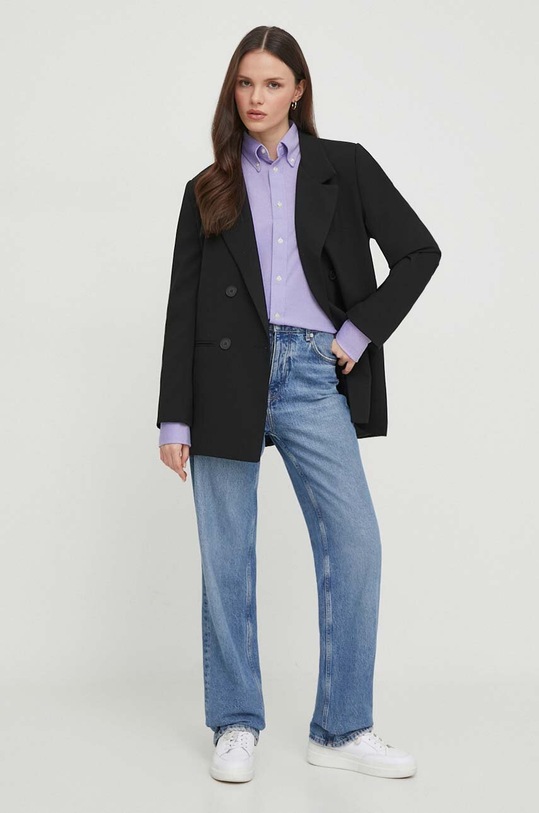 Odzież Polo Ralph Lauren koszula bawełniana 211924258 fioletowy