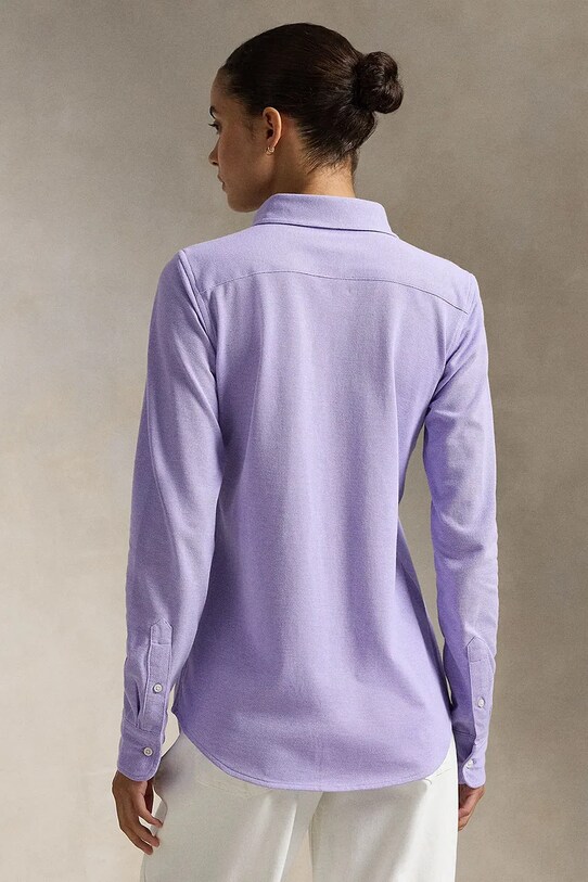 Хлопковая рубашка Polo Ralph Lauren 211924258 фиолетовой AA00