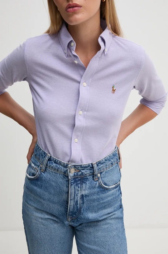 Pamučna košulja Polo Ralph Lauren 211924258 ljubičasta