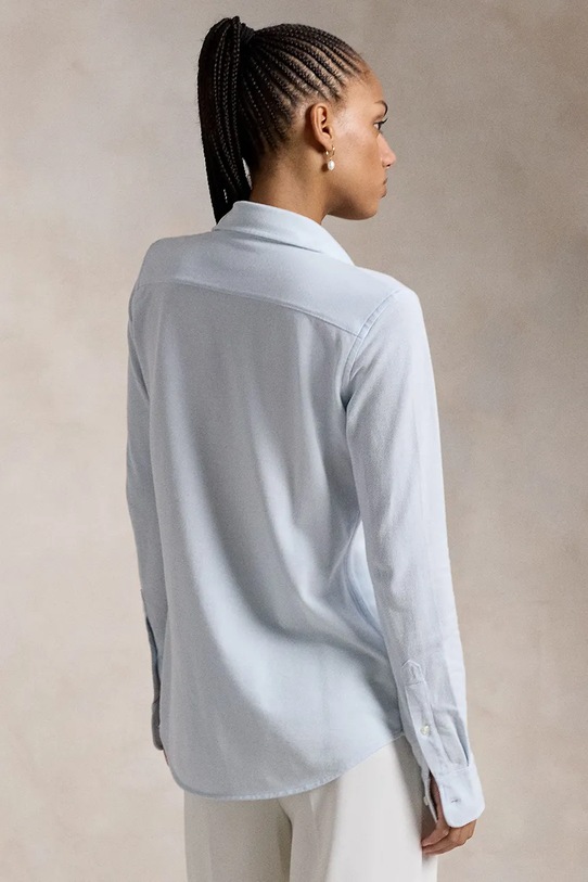 Bavlněná košile Polo Ralph Lauren 211924258 modrá SS25