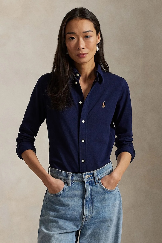 Бавовняна сорочка Polo Ralph Lauren casual темно-синій 211924258