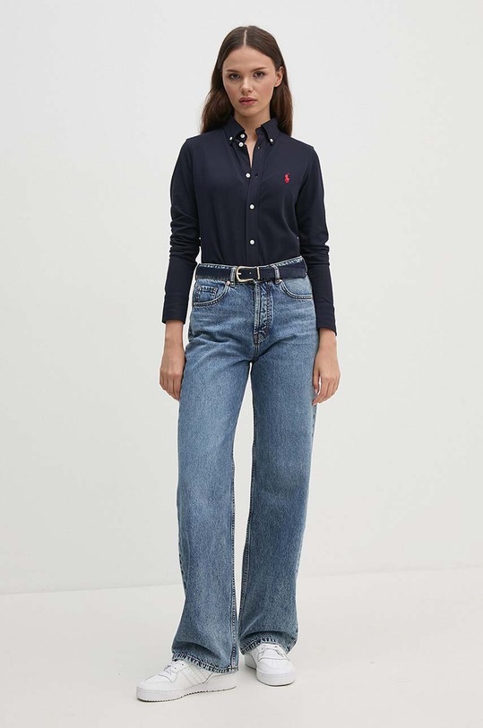 Βαμβακερό πουκάμισο Polo Ralph Lauren 211924258 σκούρο μπλε SS26