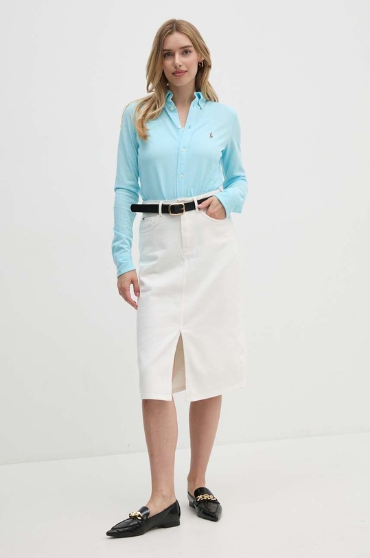 Polo Ralph Lauren koszula bawełniana 211924258 turkusowy AA00