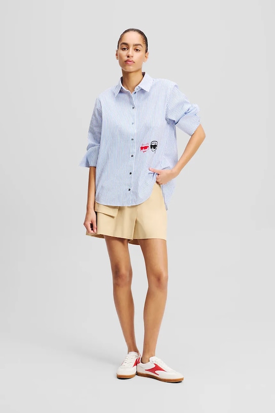 Karl Lagerfeld koszula bawełniana IKON niebieski A2W11032