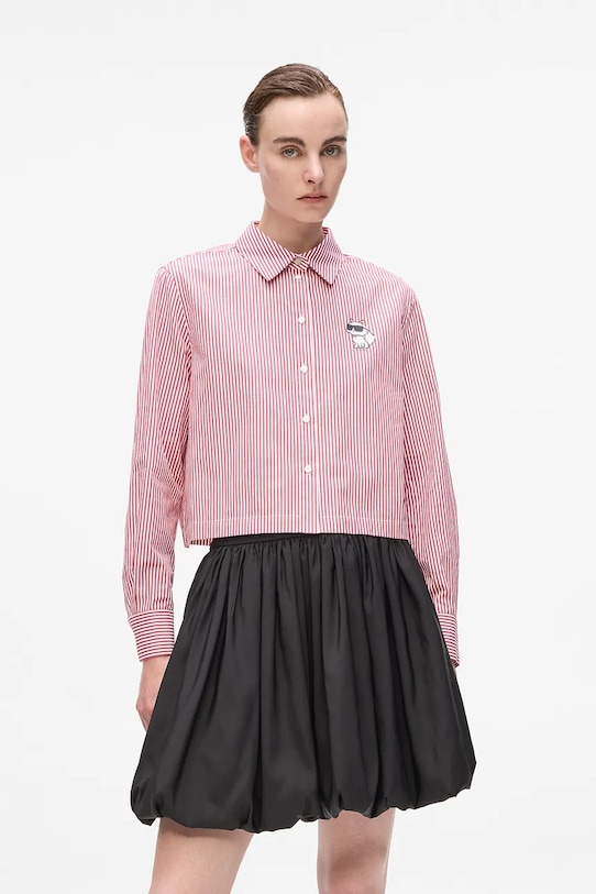 Karl Lagerfeld koszula bawełniana IKON bawełna czerwony A4W11032