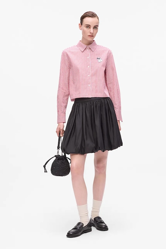 Odzież Karl Lagerfeld koszula bawełniana IKON A4W11032 czerwony