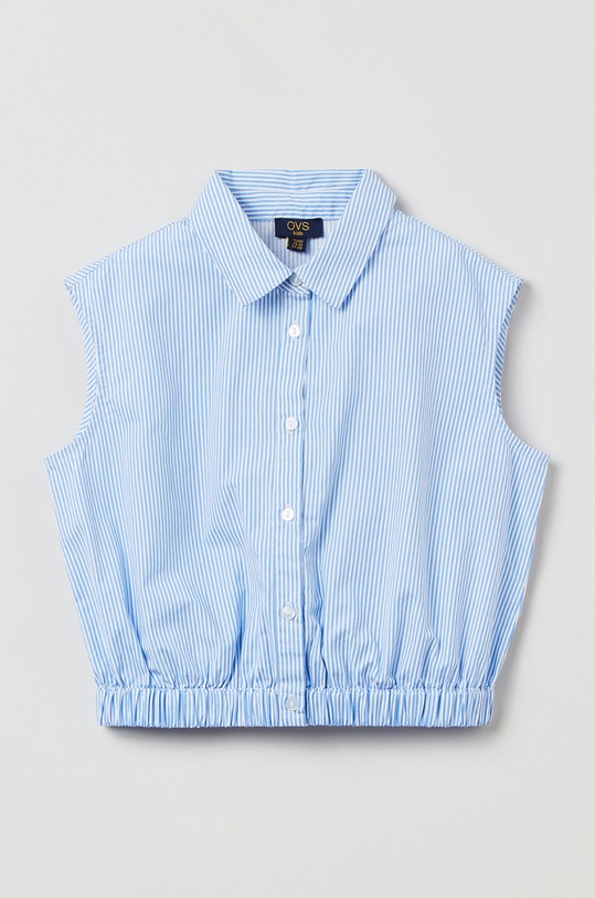 OVS koszula bawełniana dziecięca wzorzyste niebieski 1476232.GIRL.10.15YEARS