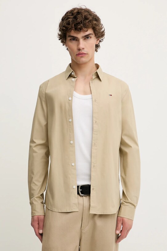 Tommy Jeans cămașă lung bej DM0DM04405