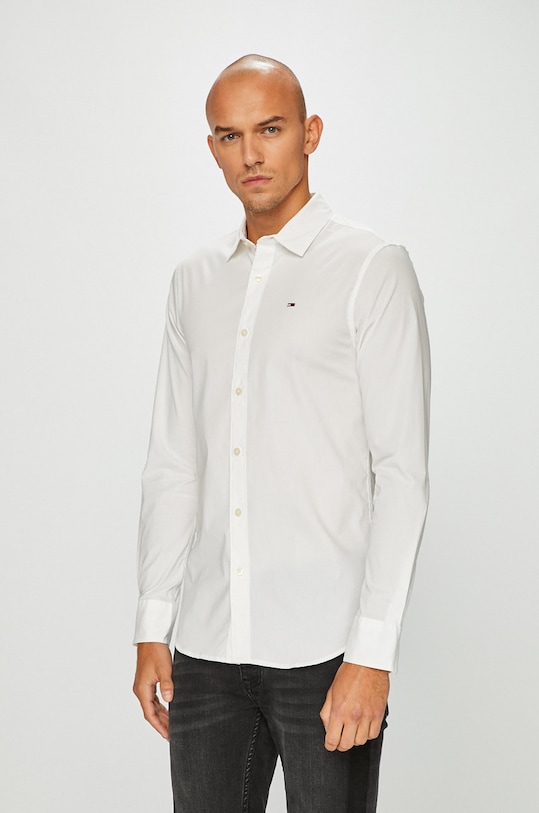 Tommy Jeans - Koszula DM0DM04405 z elastanem biały DM0DM04405