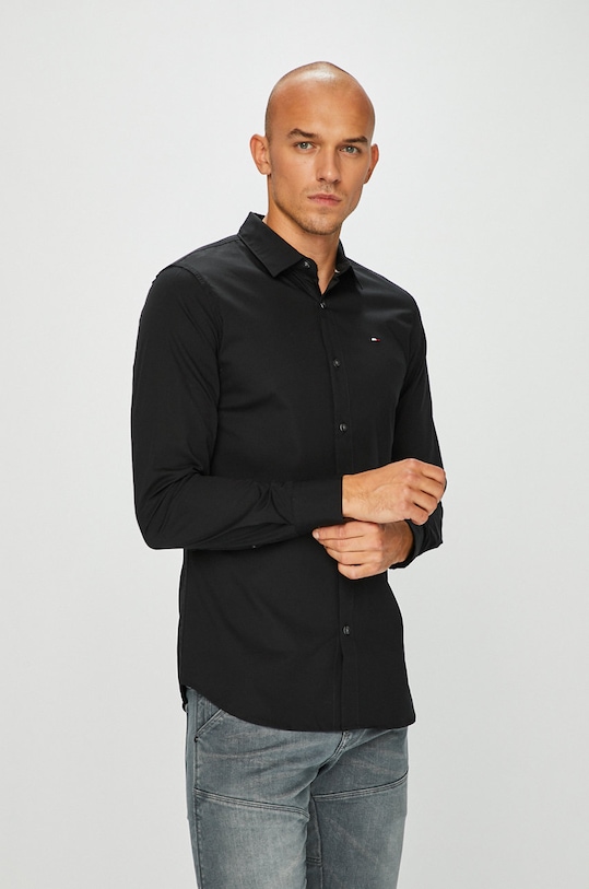 Tommy Jeans - Koszula DM0DM04405 z elastanem czarny DM0DM04405