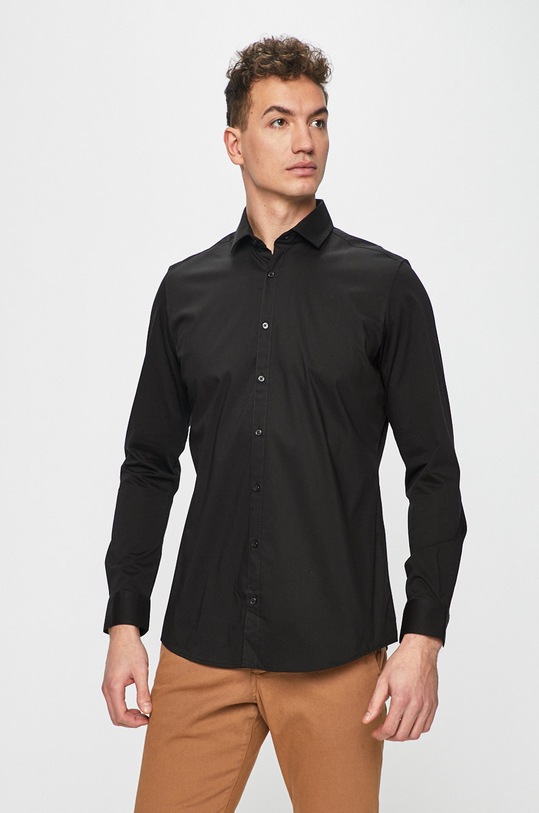 s. Oliver - Košeľa slim čierna 02.899.21.4465