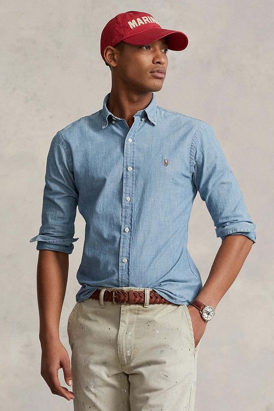 Polo Ralph Lauren - Τζιν πουκάμισο slim μπλε 710548538001