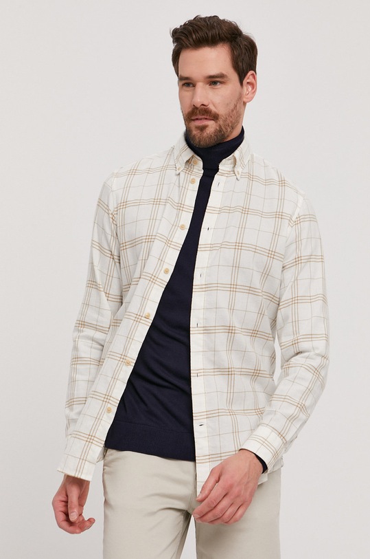 Košeľa Selected Homme regular béžová 16074464