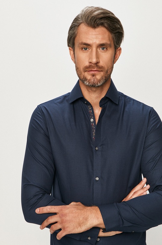 Premium by Jack&Jones - Bavlnená košeľa 12173879 tmavomodrá