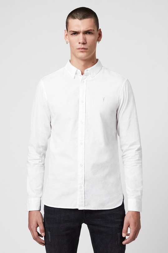 AllSaints – Koszula REDONDO LS SHIRT bawełna biały MS120F