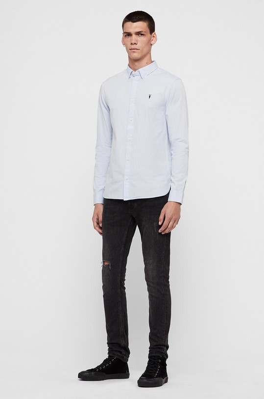 AllSaints - Košile Redondo LS Shirt modrá MS120F