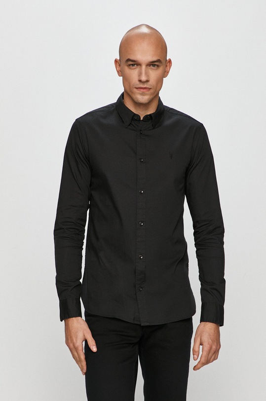 AllSaints – Koszula REDONDO LS SHIRT bawełna czarny MS120F