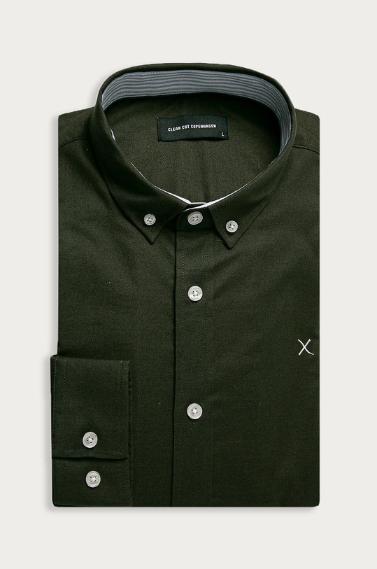 Clean Cut Copenhagen - Košeľa jednofarebný zelená CC1482.Army