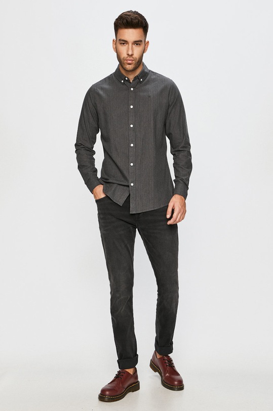 Odzież Clean Cut Copenhagen - Koszula bawełniana CC1571.Charcoal szary