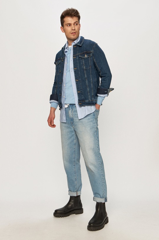 Odzież Jack & Jones - Koszula bawełniana 12173241 fioletowy