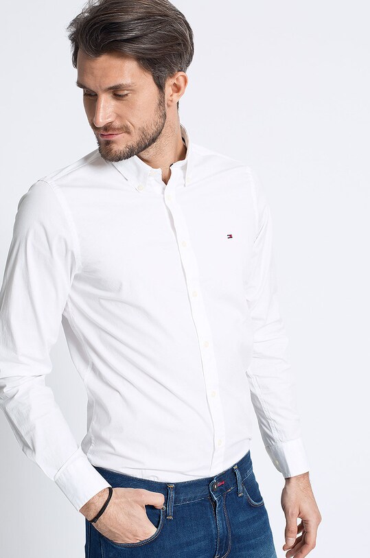 Tommy Hilfiger - Koszula Stretch Poplin 867894704 z elastanem biały 867894704
