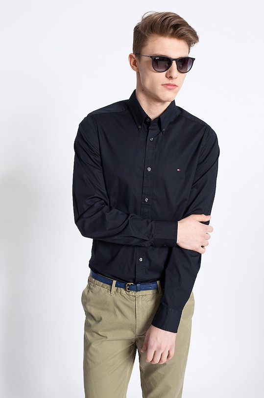 Tommy Hilfiger - Košile Stretch Poplin slim černá 867894704