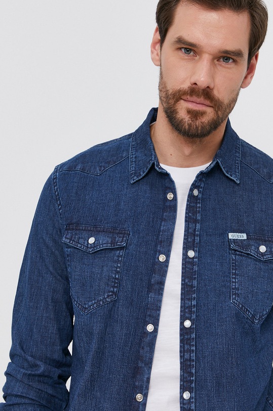 Guess Koszula z elastanem granatowy M1RH02.D4BD1