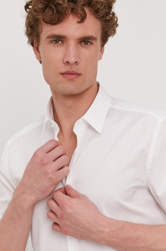 BOSS cămașă din bumbac lung alb 50413741.NOS