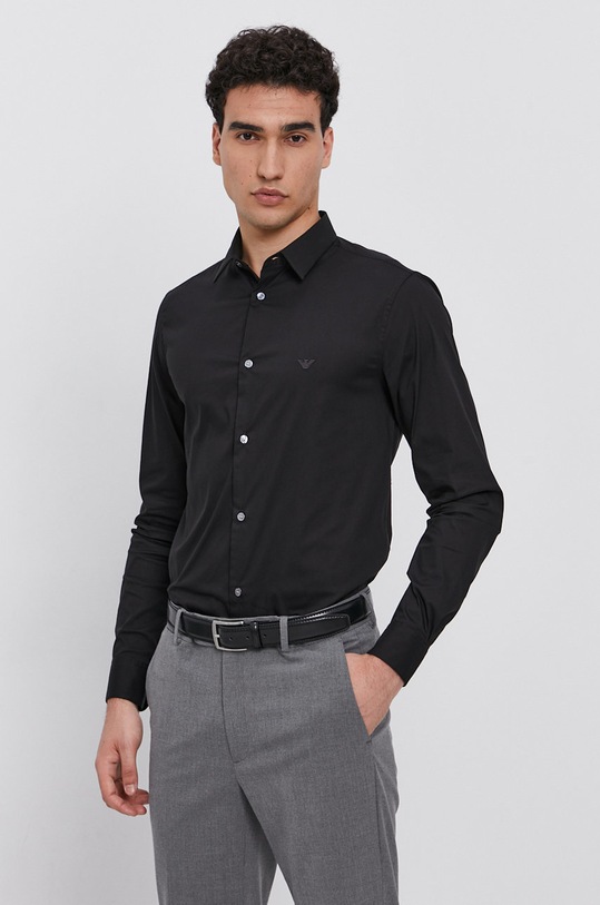Emporio Armani koszula z elastanem czarny 8N1C09.1NI9Z